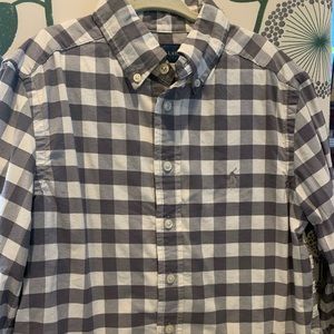 BOYS RL GRAY/WHITE CHECK LG SLEEVE SHIRT SZ 8